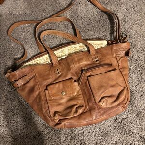 Free People We the Free jealousy large Leather slouchy Tote crossbody